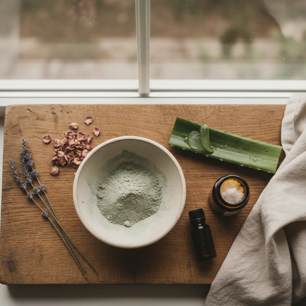 Cosmétiques naturels maison, fleurs et botaniques